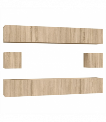 vidaXL 6 Piece TV Cabinet Set Sonoma Oak Engineered Wood