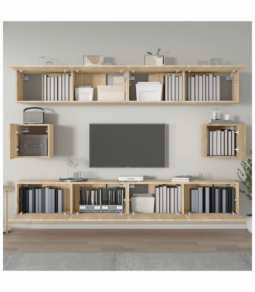 vidaXL 6 Piece TV Cabinet Set Sonoma Oak Engineered Wood
