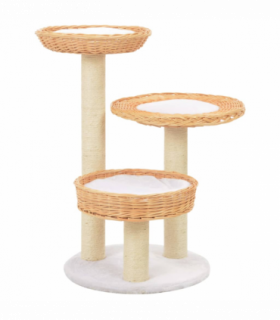 vidaXL Cat Tree with Sisal Scratching Post Natural Willow Wood