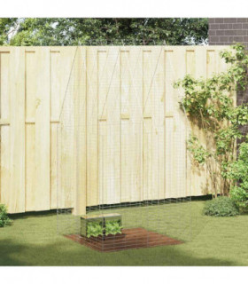 vidaXL Rabbit Cage Silver 100 x 100 x 210 cm Galvanised Steel