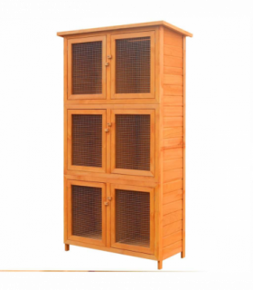 vidaXL Animal Rabbit Cage 6 Rooms Wood