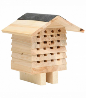 vidaXL Bee Hotel Solid Firwood 22x20x20 cm