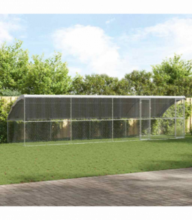 vidaXL Dog Kennel 4 pcs Silver 8 x 2 x 2 m Galvanised steel