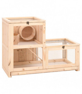 vidaXL Hamster Cage 81x40x60 cm Solid Wood Fir