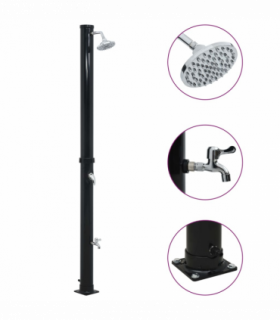vidaXL Solar Shower Black 220 cm 20 L