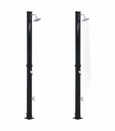 vidaXL Solar Shower Black 220 cm 20 L
