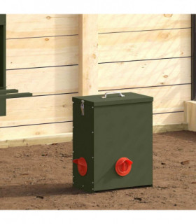 vidaXL Chicken Feeder 2 pcs Olive Green 32.5 x 20.5 x 43 cm