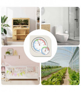 vidaXL Thermo Hygrometer White 7.5 x 7.5 x 1.2 cm ABS