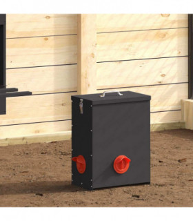 vidaXL Chicken Feeder Black 32.5 x 20.5 x 43 cm Cold-Rolled Steel