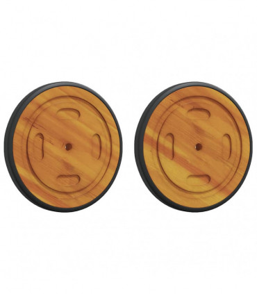 vidaXL Space Wheels 2 pcs Brown 20.5 x 20.5 x 2 cm Solid Acacia Wood