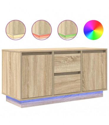 vidaXL TV Cabinet with LED Lights Sonoma Oak 100x41x50 cm