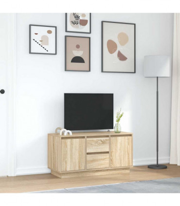 vidaXL TV Cabinet with LED Lights Sonoma Oak 100x41x50 cm
