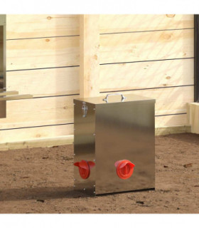 vidaXL Chicken Feeder 2 pcs Silver 32.5 x 20.5 x 43 cm