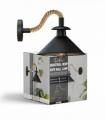 Industrial Black Cone Wall Light | E27 Hemp Detail Sconce ~6501