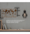 Industrial Black Hemp Rope & Metal Wall Light | 20cm Round Cage ~6487