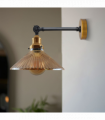 Industrial Adjustable Brass and Glass Vintage Style Wall Light   ~2118