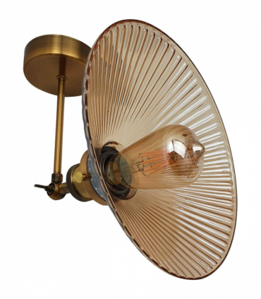 Industrial Adjustable Brass and Glass Vintage Style Wall Light   ~2118