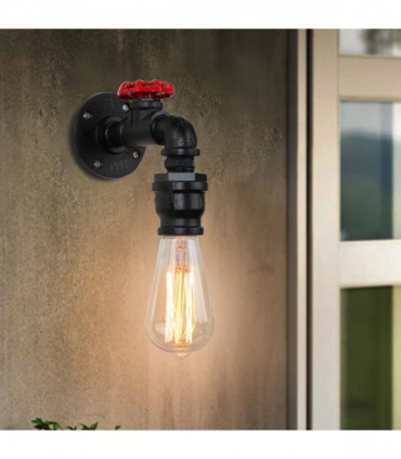 Industrial E27 Rustic Water Pipe Wall Light Fitting Industrial Sconce~2886