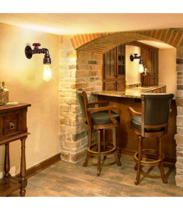 Industrial E27 Rustic Water Pipe Wall Light Fitting Industrial Sconce~2886