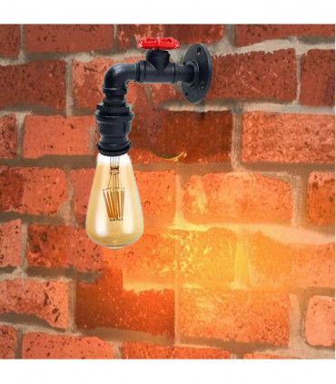 Industrial E27 Rustic Water Pipe Wall Light Fitting Industrial Sconce~2886