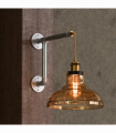 Industrial Conduit Wall Light Kit | Amber Glass Shade ~6119