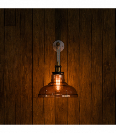 Industrial Conduit Wall Light Kit | Amber Glass Shade ~6119