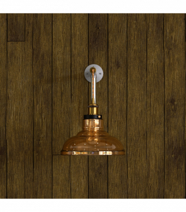 Industrial Conduit Wall Light Kit | Amber Glass Shade ~6119