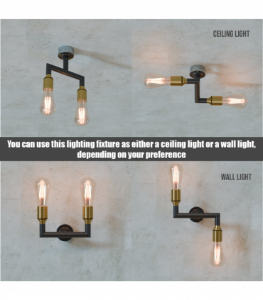 Industrial Conduit Pipe 2way Light Wall Lamp kit ~5702