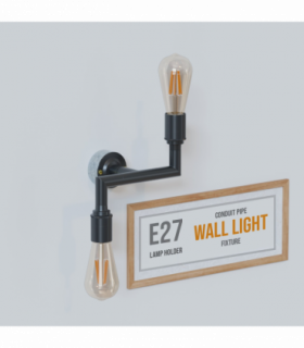 Industrial Conduit Pipe 2way Light Wall Lamp kit ~5702