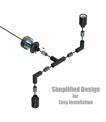 Industrial Conduit Pipe 2way Light Wall Lamp kit ~5702