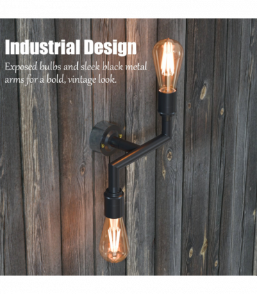 Industrial Conduit Pipe 2way Light Wall Lamp kit ~5702