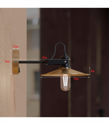 Industrial Adjustable Swivel Wall Sconce with LED E27 Bulb Compatibility-5626