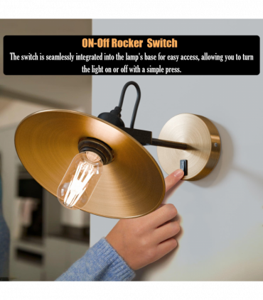 Industrial Adjustable Swivel Wall Sconce with LED E27 Bulb Compatibility-5626