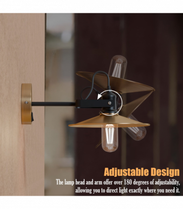 Industrial Adjustable Swivel Wall Sconce with LED E27 Bulb Compatibility-5626