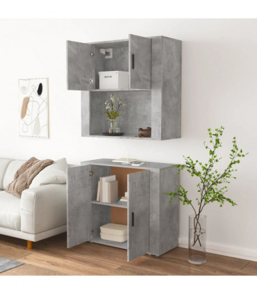 vidaXL Highboard Concrete Grey Engineered Wood