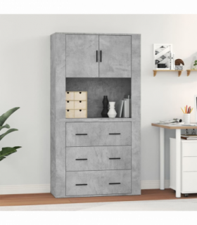 vidaXL Highboard Concrete Grey Engineered Wood