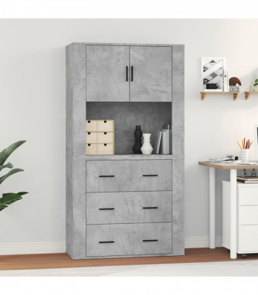 vidaXL Highboard Concrete Grey Engineered Wood