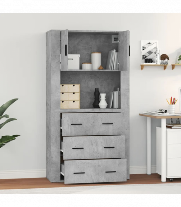 vidaXL Highboard Concrete Grey Engineered Wood