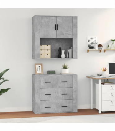 vidaXL Highboard Concrete Grey Engineered Wood
