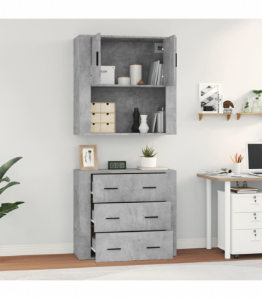 vidaXL Highboard Concrete Grey Engineered Wood