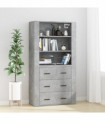 vidaXL Highboard Concrete Grey Engineered Wood