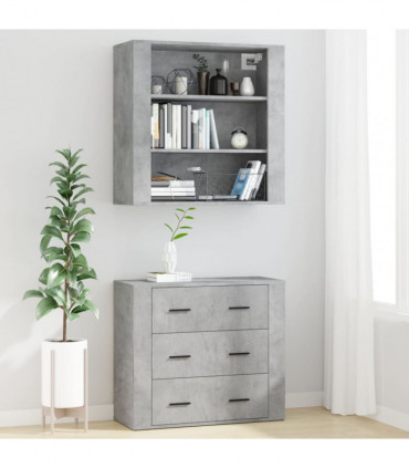 vidaXL Highboard Concrete Grey Engineered Wood