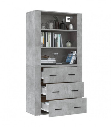 vidaXL Highboard Concrete Grey Engineered Wood