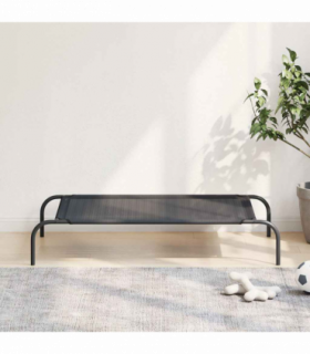 vidaXL Elevated Dog Bed Black L Textilene