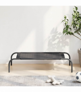 vidaXL Elevated Dog Bed Black S Textilene