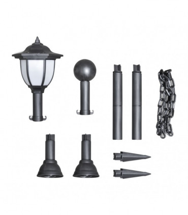 vidaXL Solar Lights 4 pcs with Chain Fence and Poles