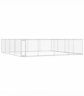 vidaXL Outdoor Dog Kennel Galvanised Steel 760x760x185 cm