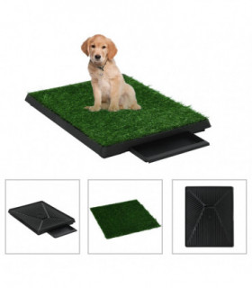 vidaXL Pet Toilets 2 pcs with Tray & Faux Turf Green 63x50x7 cm WC