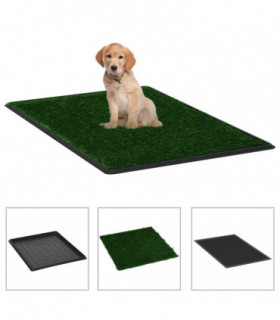 vidaXL Pet Toilet with Tray & Faux Turf Green 64x51x3 cm WC