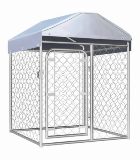 vidaXL Outdoor Dog Kennel with Roof 100x100x125 cm